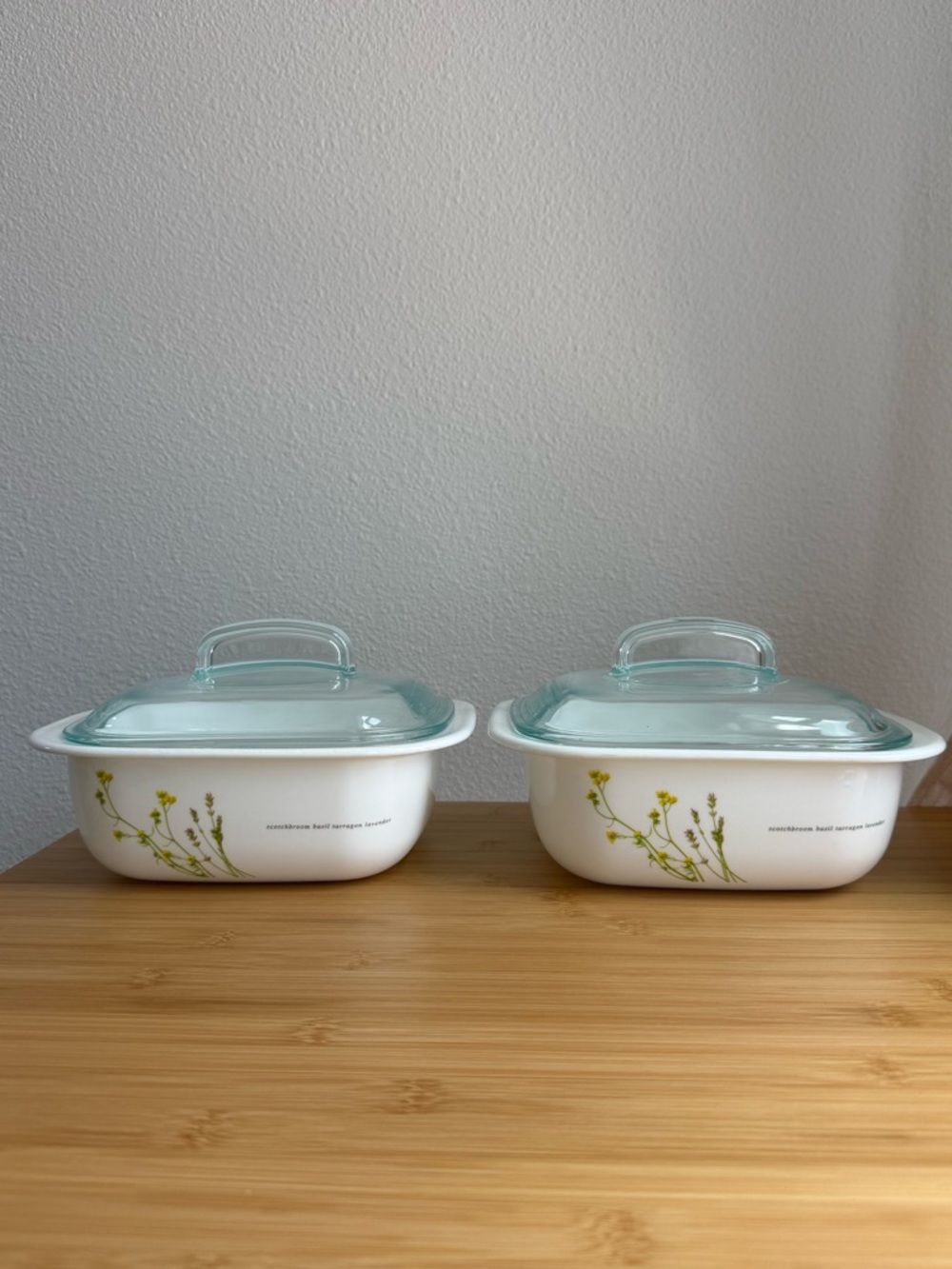 CorningWare Casserole Dish x2 Lavender Design Made in France